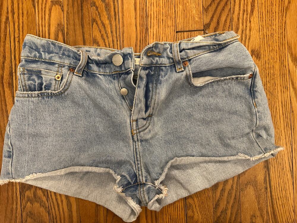 MAJE DENIM CUTOFFS JEAN SHORTS DAISY DUKES 38